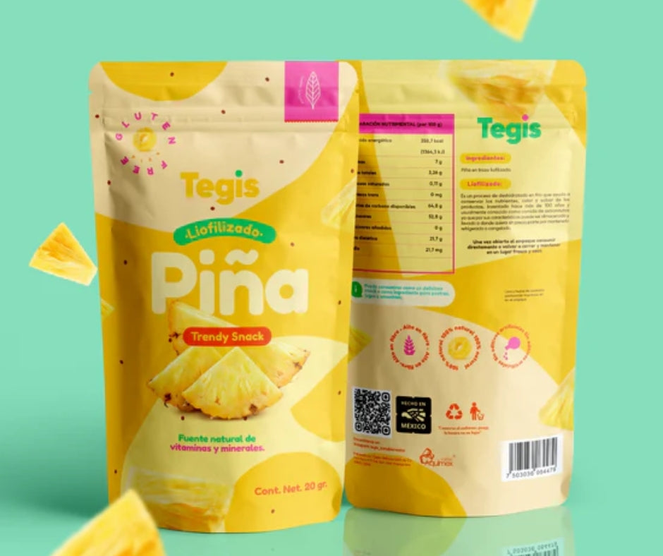Tegis fruta natural liofilizada de piña